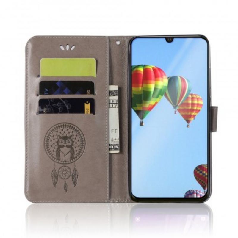 Flip Cover Huawei P30 Lite Lædereffekt Catch Dreams Owl