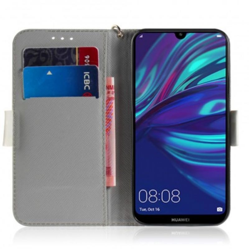 Flip Cover Huawei P30 Lite Med Snor Tomat På Strammekatten