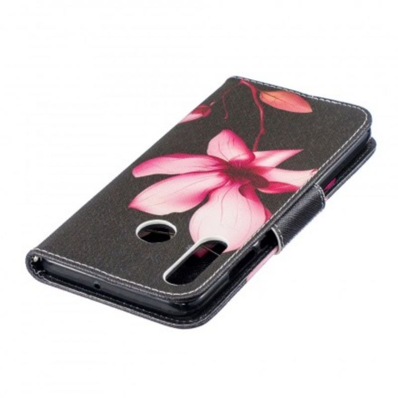 Flip Cover Huawei P30 Lite Pink Blomst