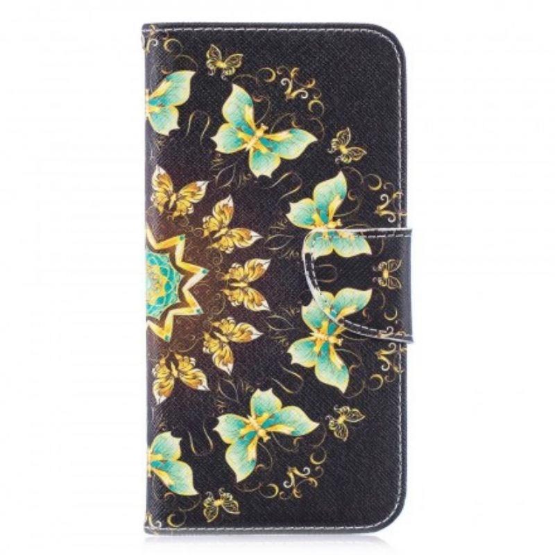 Flip Cover Huawei P30 Lite Sommerfugle Mandala