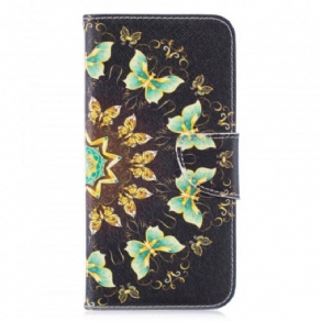 Flip Cover Huawei P30 Lite Sommerfugle Mandala