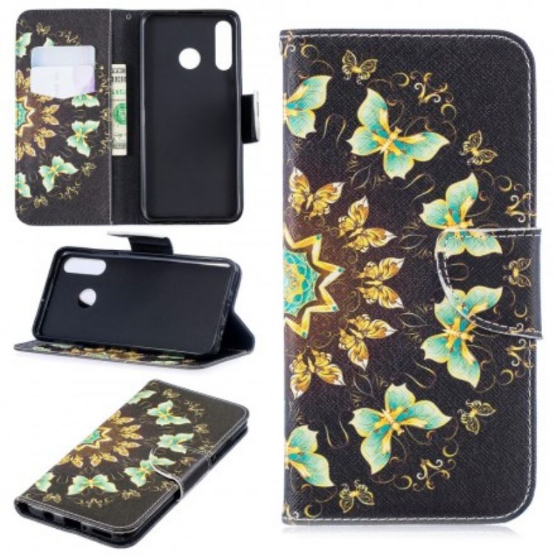 Flip Cover Huawei P30 Lite Sommerfugle Mandala