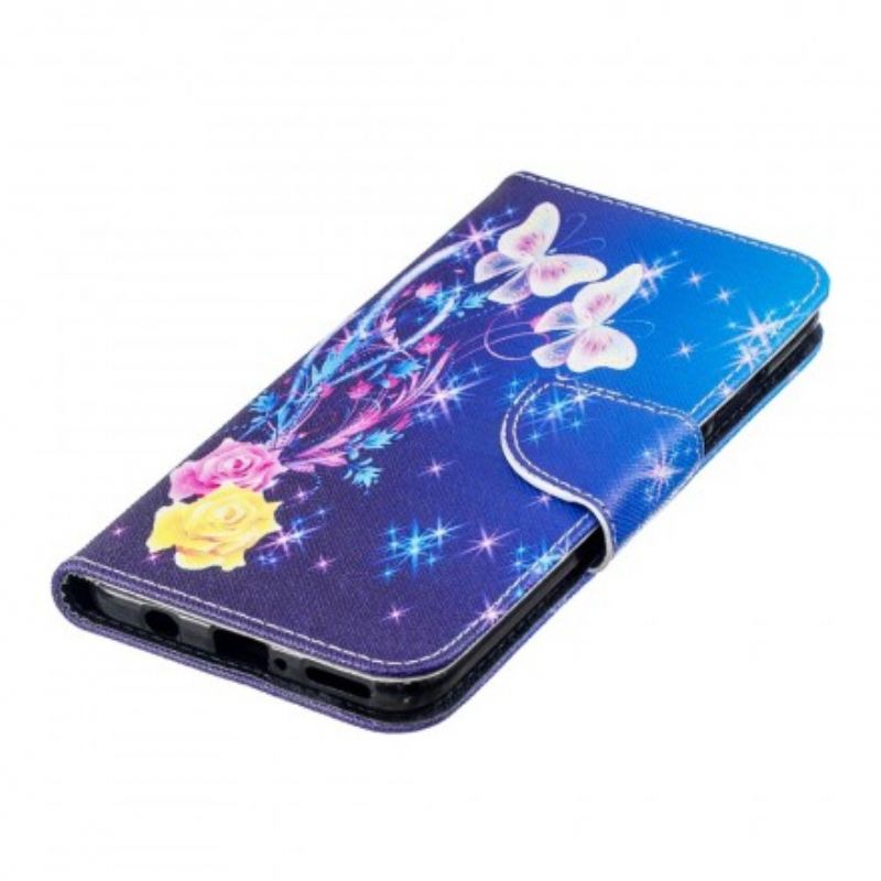 Flip Cover Huawei P30 Lite Sommerfugle Om Natten