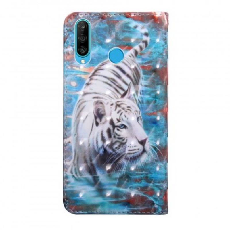 Flip Cover Huawei P30 Lite Tiger I Vand