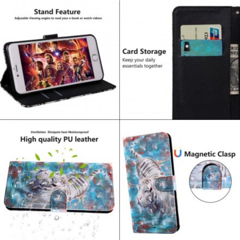 Flip Cover Huawei P30 Lite Tiger I Vand