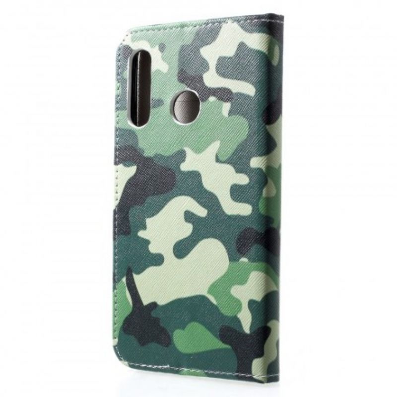 Læder Cover Huawei P30 Lite Militær Camouflage