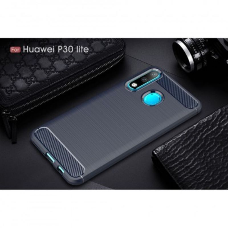 Mobilcover Huawei P30 Lite Børstet Kulfiber