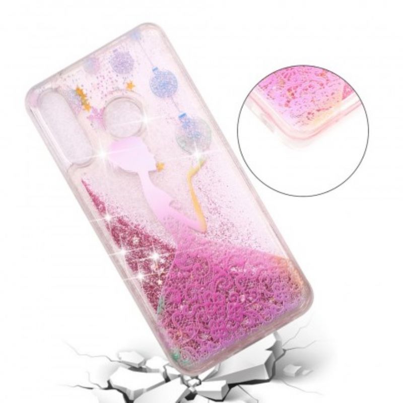 Mobilcover Huawei P30 Lite Transparent Glitterkjole