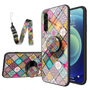 Cover Samsung Galaxy A13 5G / A04s Patchwork Magnetisk Holder