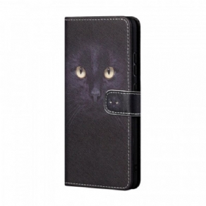 Flip Cover Samsung Galaxy A13 5G / A04s Med Snor Strappy Black Cat Eyes