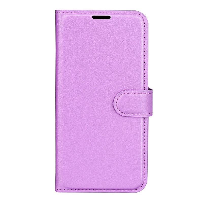 Flip Cover Oppo Reno 12 5g Klassisk Litchi Imiteret Læder