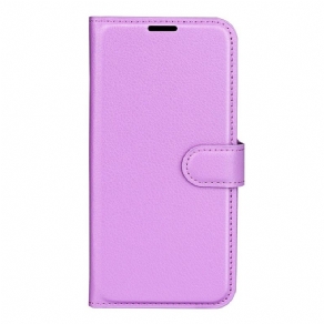 Flip Cover Oppo Reno 12 5g Klassisk Litchi Imiteret Læder