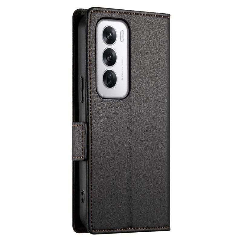 Flip Cover Oppo Reno 12 5g Lædereffekt