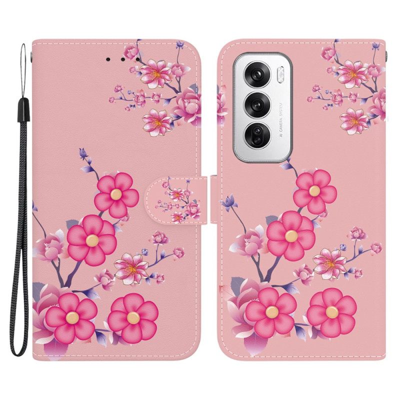 Flip Cover Oppo Reno 12 5g Sakura Med Rem