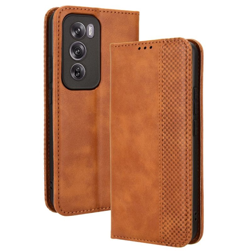 Læder Cover Oppo Reno 12 5g Telefon Etui Vintage Frise