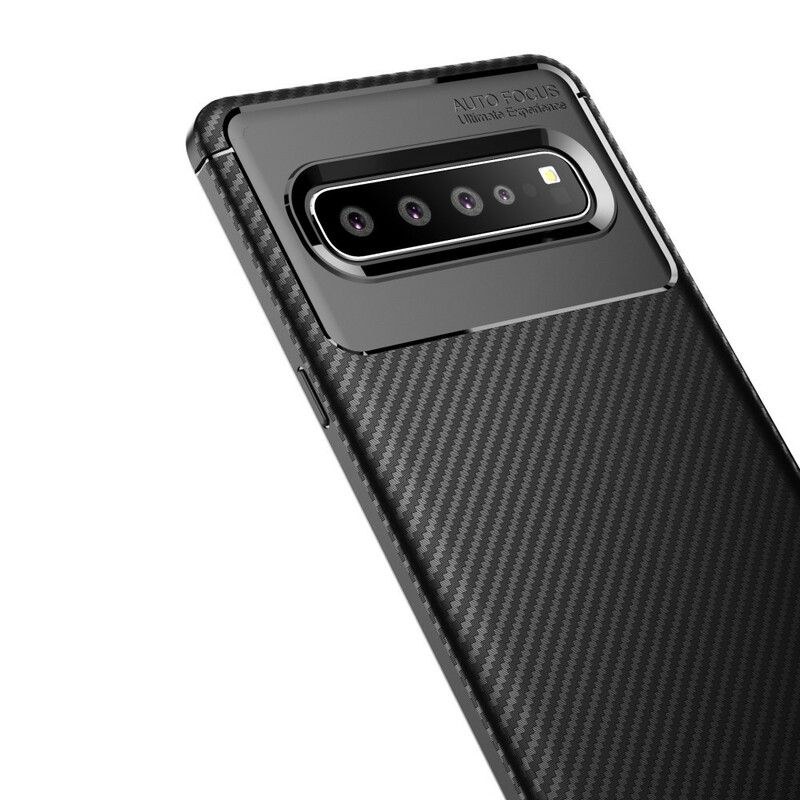 Cover Samsung Galaxy S10 5G Fleksibel Kulfibertekstur