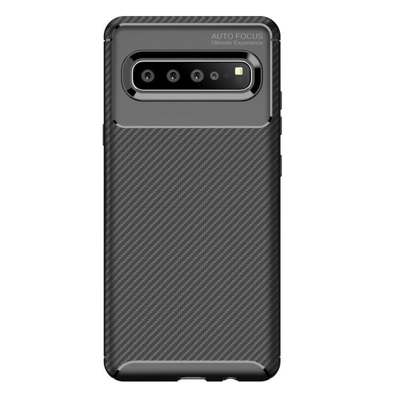 Cover Samsung Galaxy S10 5G Fleksibel Kulfibertekstur