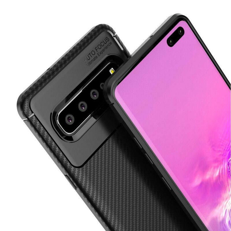 Cover Samsung Galaxy S10 5G Fleksibel Kulfibertekstur