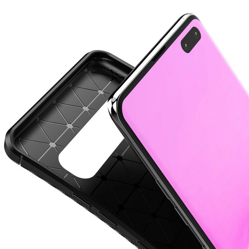 Cover Samsung Galaxy S10 5G Fleksibel Kulfibertekstur