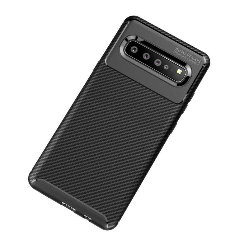 Cover Samsung Galaxy S10 5G Fleksibel Kulfibertekstur