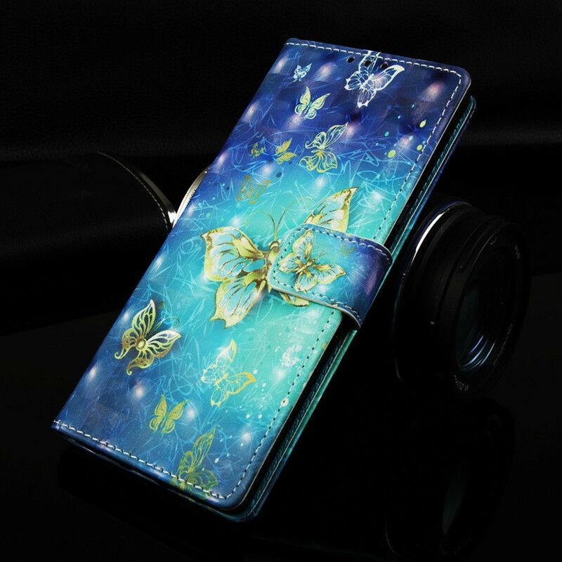 Flip Cover Samsung Galaxy S10 5G Gyldne Sommerfugle