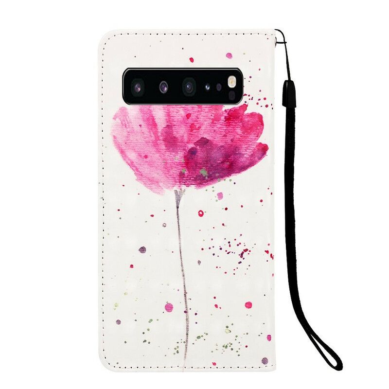 Mobilcover Læder Cover Samsung Galaxy S10 5G Akvarelgrime