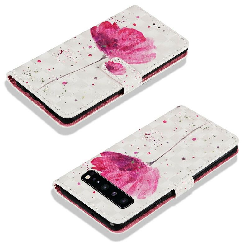 Mobilcover Læder Cover Samsung Galaxy S10 5G Akvarelgrime