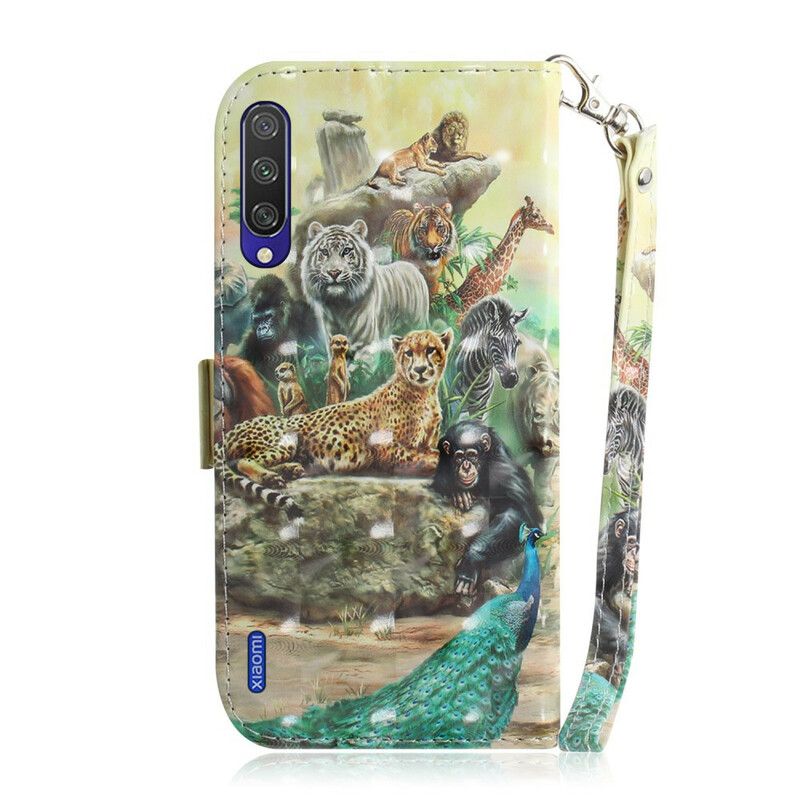 Flip Cover Xiaomi Mi A3 Med Snor Thong Safari Dyr