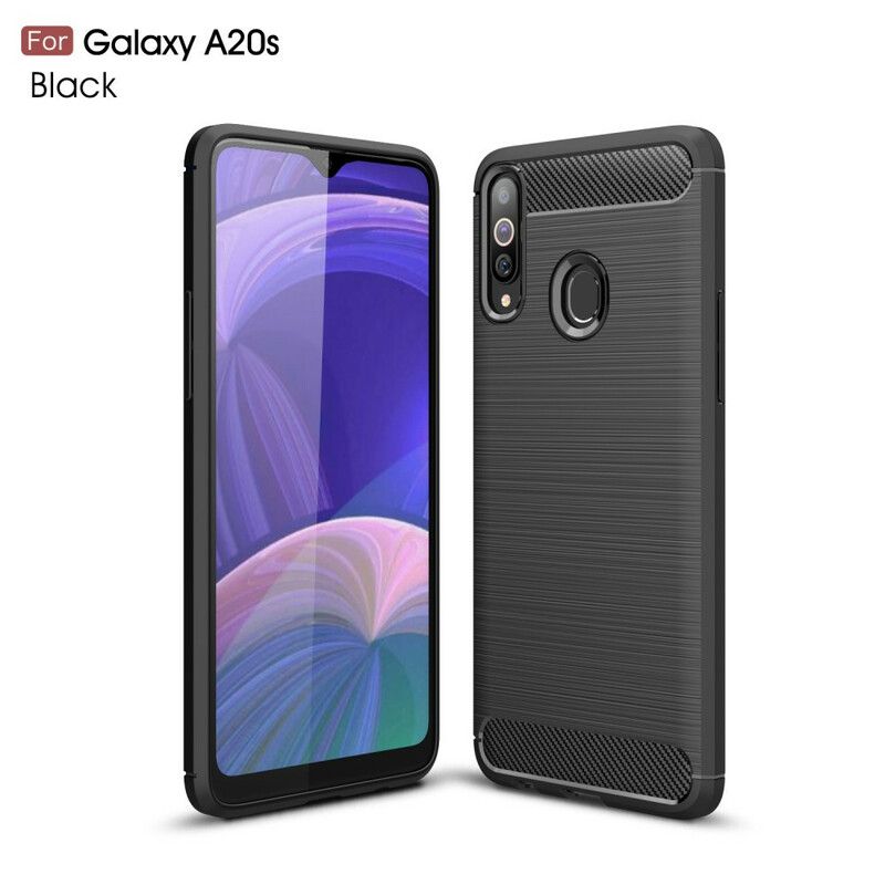 Cover Samsung Galaxy A20s Børstet Kulfiber