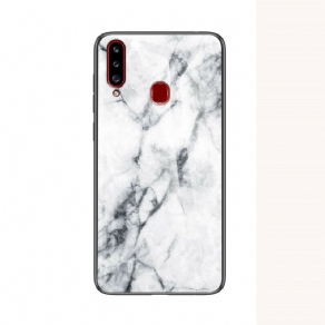 Cover Samsung Galaxy A20s Marmor Hærdet Glas