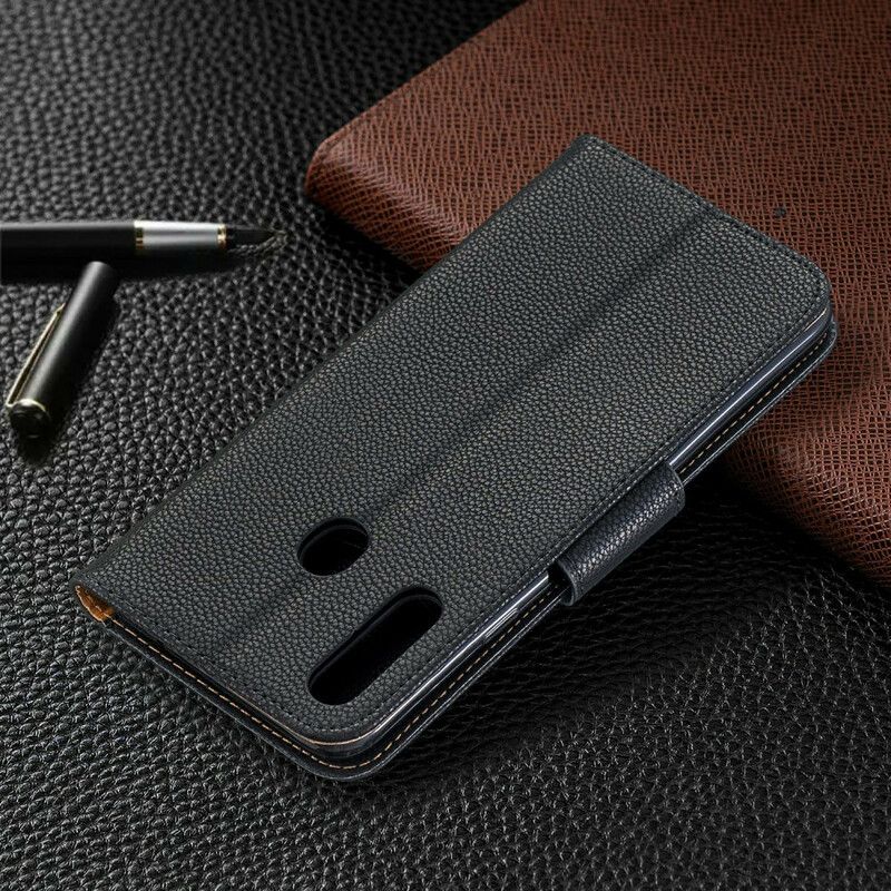 Flip Cover Samsung Galaxy A20s Læder Cover Litchi Flap Skrå