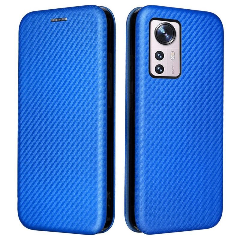 Cover Xiaomi 12 Pro Flip Cover Farvet Carbon Silikone