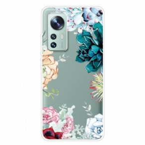 Cover Xiaomi 12 Pro Silikone Vilde Blomster