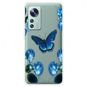 Mobilcover Xiaomi 12 Pro Silikone Butterfly Decline