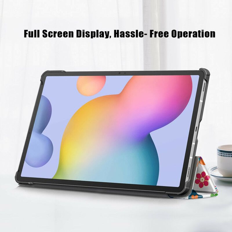 Cover Samsung Galaxy Tab S7 / Tab S8 Forbedrede Sommerfugle Og Blomster