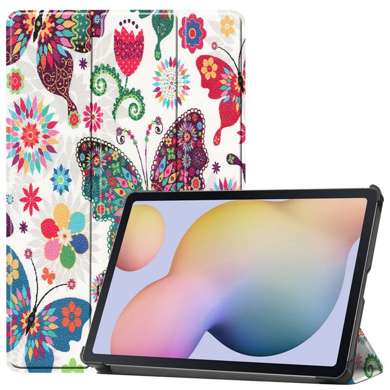 Cover Samsung Galaxy Tab S7 / Tab S8 Vintage Blomsterpenneholder