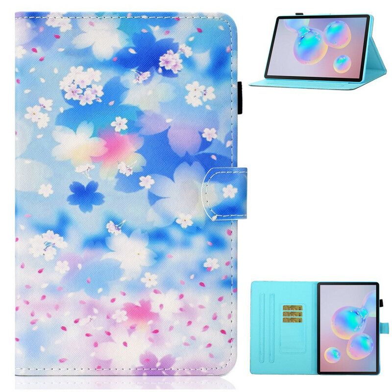 Flip Cover Samsung Galaxy Tab S7 / Tab S8 Akvarelblomster