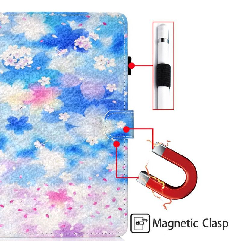 Flip Cover Samsung Galaxy Tab S7 / Tab S8 Akvarelblomster