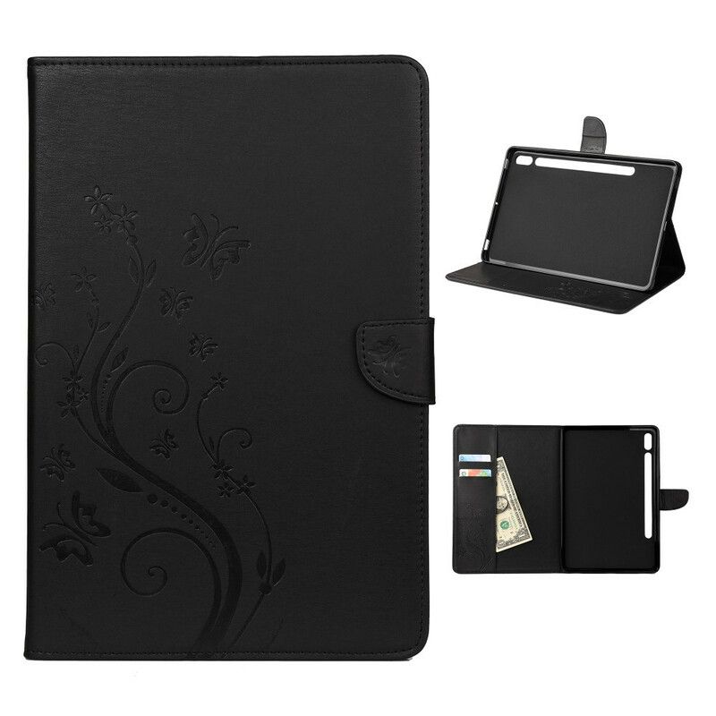 Flip Cover Samsung Galaxy Tab S7 / Tab S8 Blomstersommerfugle