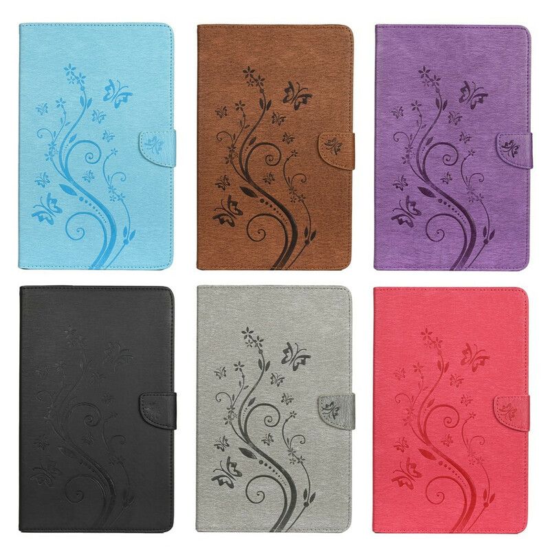 Flip Cover Samsung Galaxy Tab S7 / Tab S8 Blomstersommerfugle