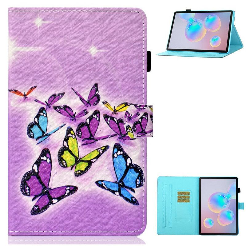 Flip Cover Samsung Galaxy Tab S7 / Tab S8 Malede Sommerfugle