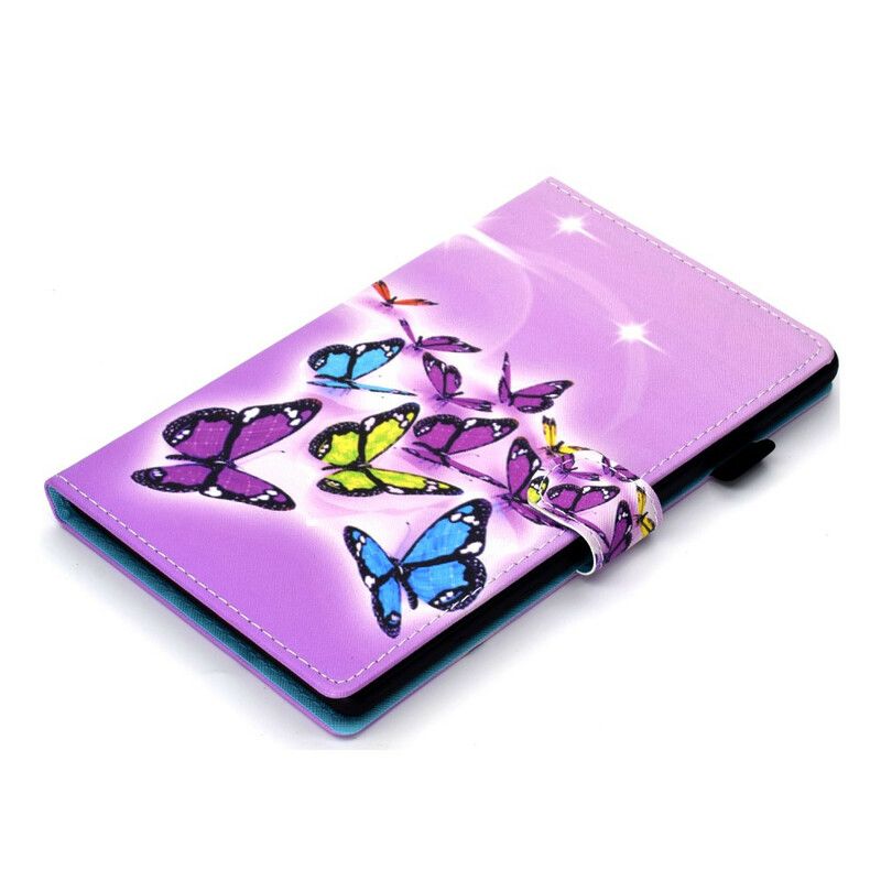 Flip Cover Samsung Galaxy Tab S7 / Tab S8 Malede Sommerfugle