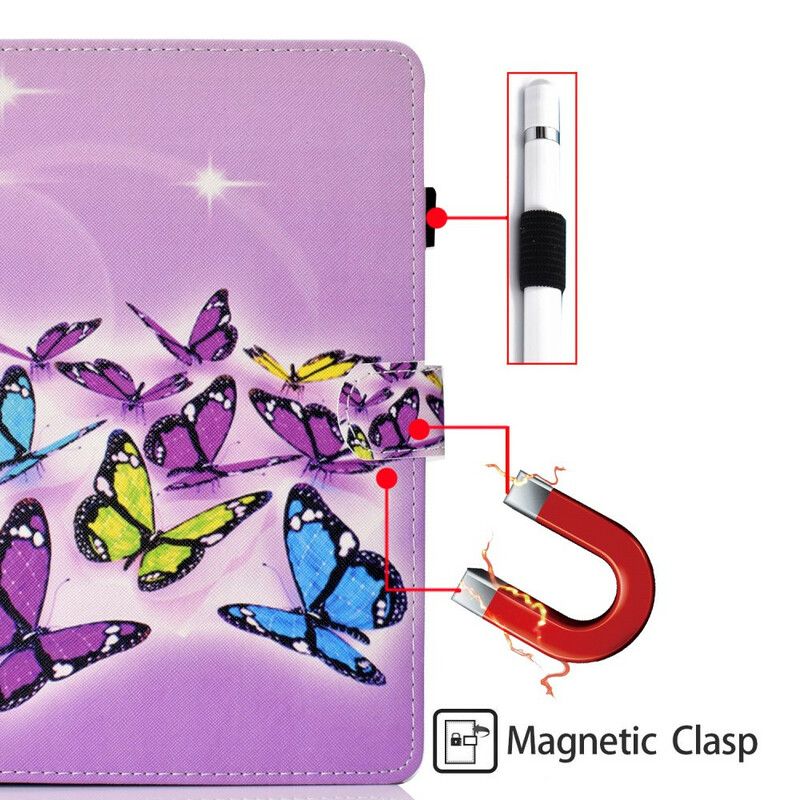 Flip Cover Samsung Galaxy Tab S7 / Tab S8 Malede Sommerfugle