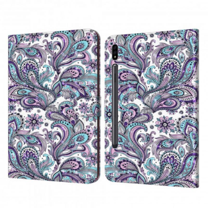 Flip Cover Samsung Galaxy Tab S7 / Tab S8 Paisley Mønster