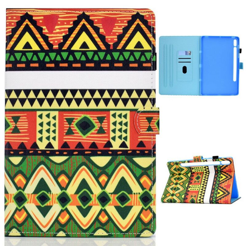 Læder Cover Samsung Galaxy Tab S7 / Tab S8 Aztekisk