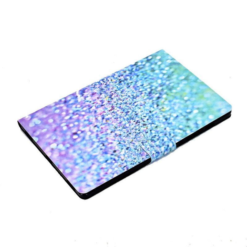 Læder Cover Samsung Galaxy Tab S7 / Tab S8 Blanke Pailletter