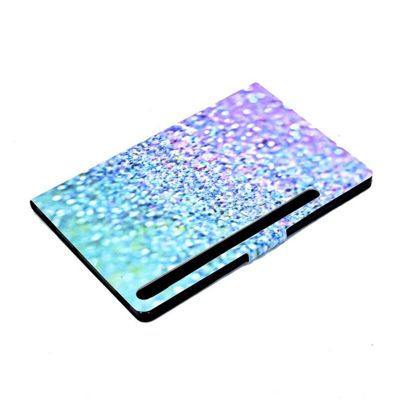 Læder Cover Samsung Galaxy Tab S7 / Tab S8 Blanke Pailletter