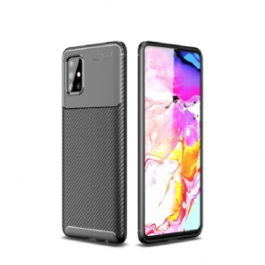 Cover Samsung Galaxy A51 Fleksibel Kulfibertekstur