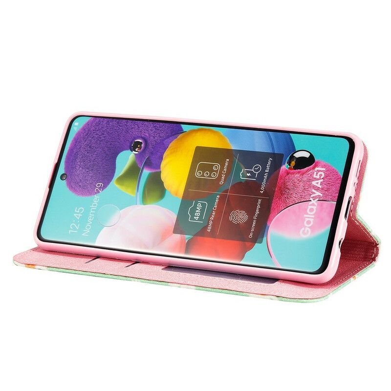 Cover Samsung Galaxy A51 Flip Cover Faux Læder Tusindfryd