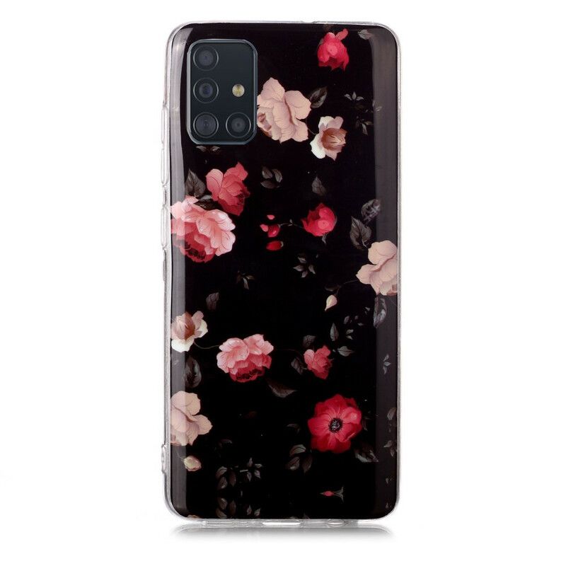 Cover Samsung Galaxy A51 Fluorescerende Blomsterserie